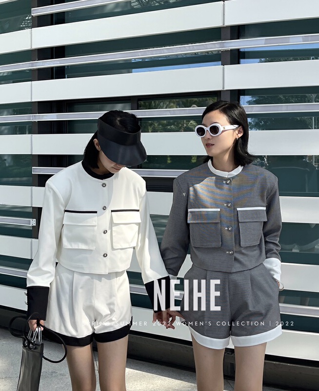 New year in early spring! Stitched IHE # round neck jacket