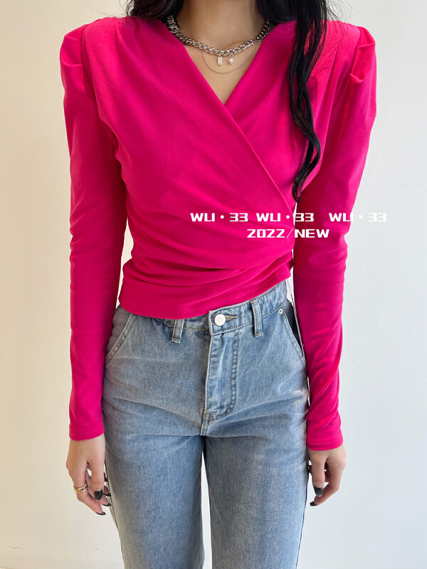 New year in early spring! [Wu. 33] Korean solid color Pullover bottoming shirt 2208# WTT
