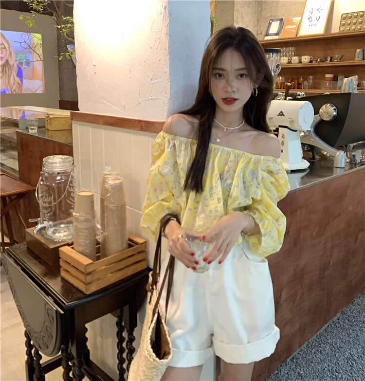 goods in stock! [timely rain] Han Feng ins temperament sweet shirt 72358# WPL