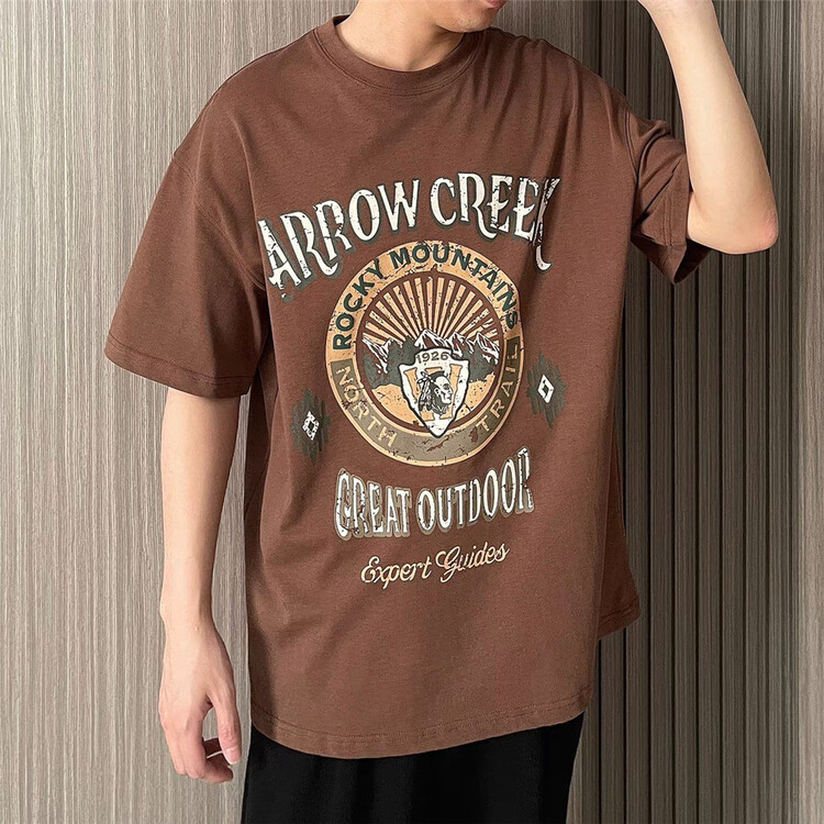 [hanzheshi] Unisex personalized printed round neck short sleeve T-shirt 105# ZZL