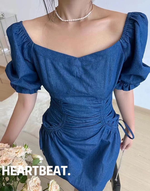 [hearteat] line neck lady Pleated Dress (skirt only) h4078# L