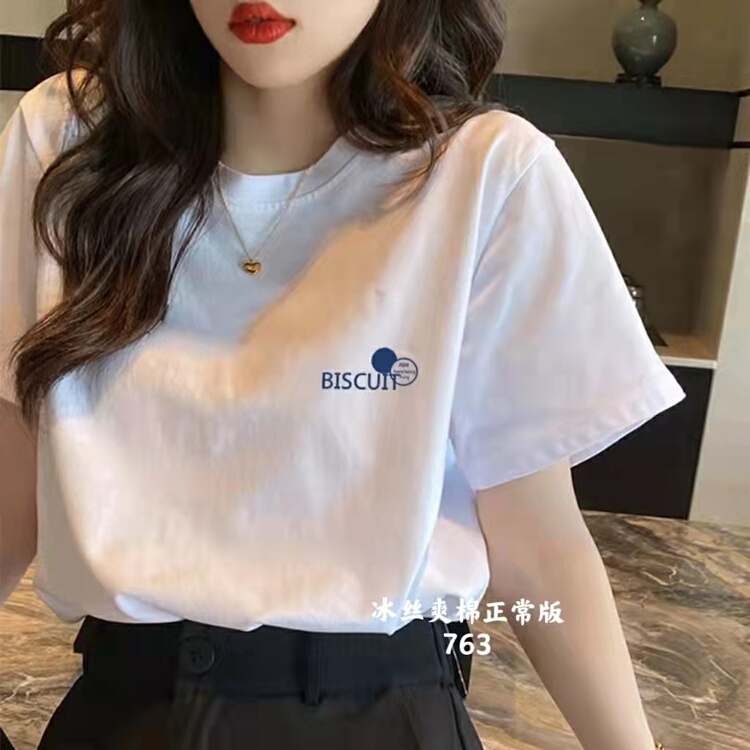 New in early summer! [Huan Zhuoer] round neck printed loose Casual Short Sleeve T-shirt 763# ll