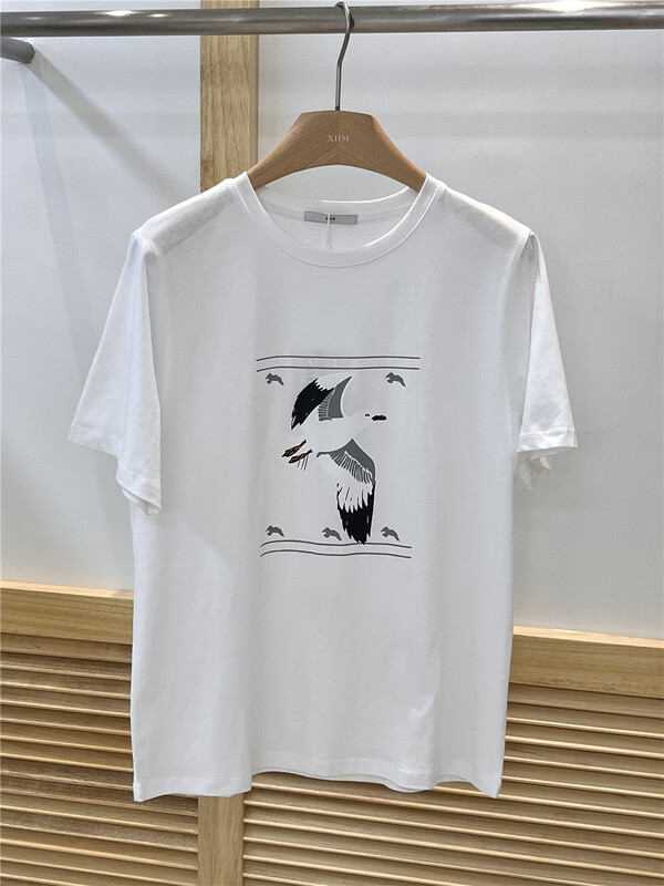 [xhm] fashion simple Bird Print short sleeve T-shirt ys1-870# zjy