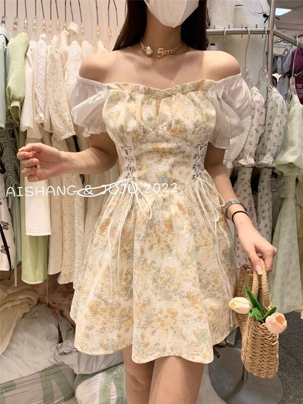 Stock! [AI Shang] temperament small woman waist dress 33172\hjy
