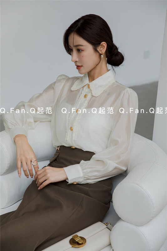 [style] elegant and chic long sleeved shirt 7715# JJ
