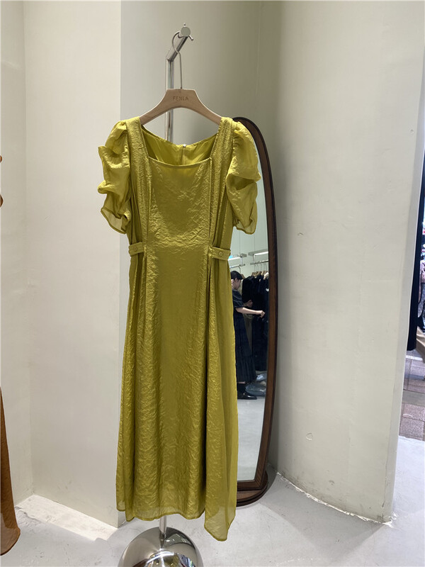 [fenla] fashion temperament square neck slim dress 9693# WPL