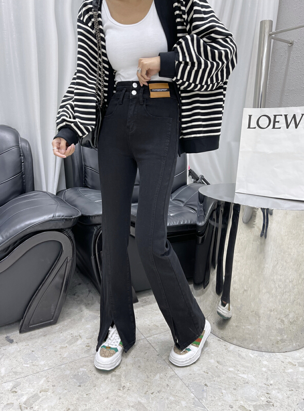 Original price 77.83! New year in early spring! [en Xi'er] net red pop goddess elastic split floor mopping jeans k6558# L