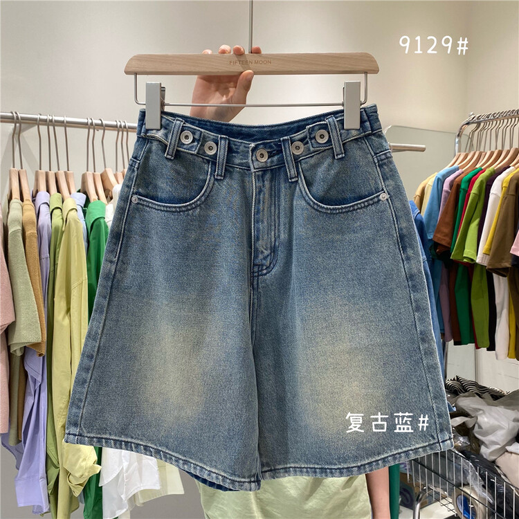 New in early summer! [fifth moon] Korean versatile fashion 5-point jeans 9129# CLS