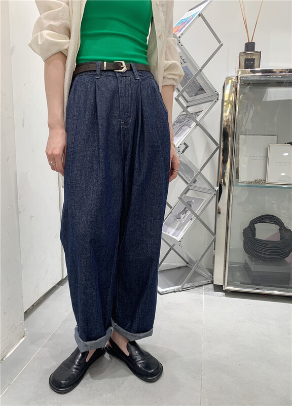 [t-platform] Korean style straight and versatile slim jeans (with belt) v8362# zxx