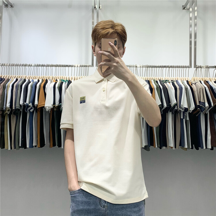 New in early summer! [wild club] simple and versatile printed polo shirt b9606# ZZL