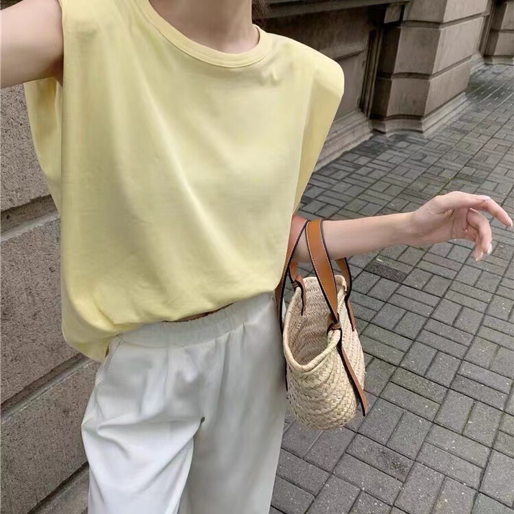 [Tiantian family] loose net color shoulder pad short sleeve T-shirt 6862# WTT