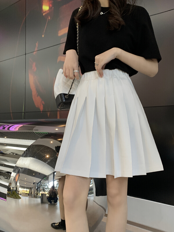New year in early spring! [11An] simple solid color classic pleated skirt a6005# LSL