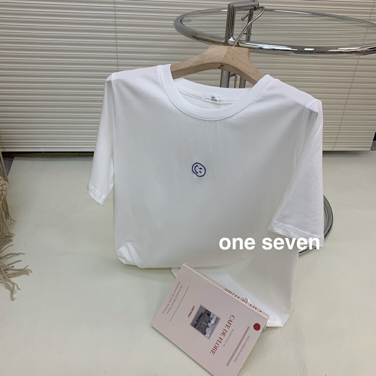 [one seven] crew neck embroidery versatile short sleeve T-shirt 6919# XYY