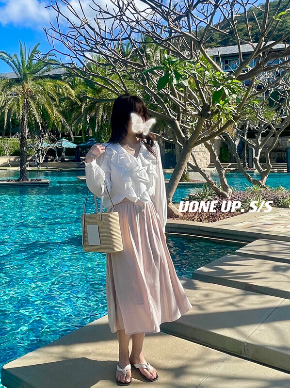 New year in early spring! [uone] gentle temperament wind wood ear shirt 98278# LSL
