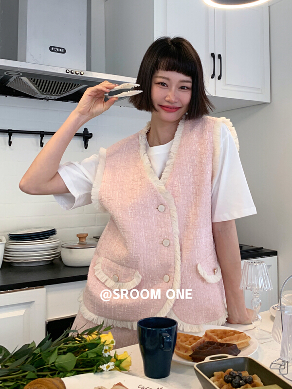 New year in early spring! [s.room] V-neck versatile Vest + slim skirt suit sd2323# LSL