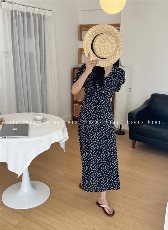 Original price 73.72! [honeybees] Korean vintage floral dress 8867# L