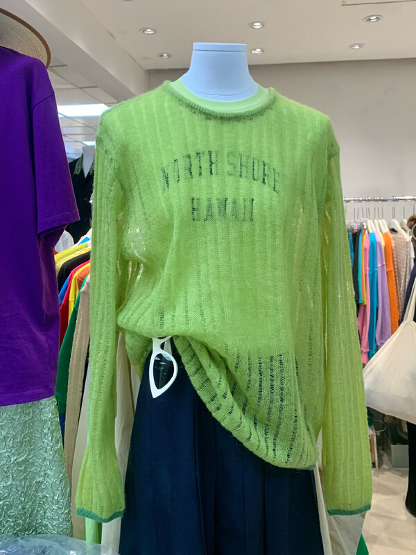 goods in stock! New year in early spring! [trust me] crew neck loose solid color T-shirt (8% Alpaca 20% wool) 67690# jhy
