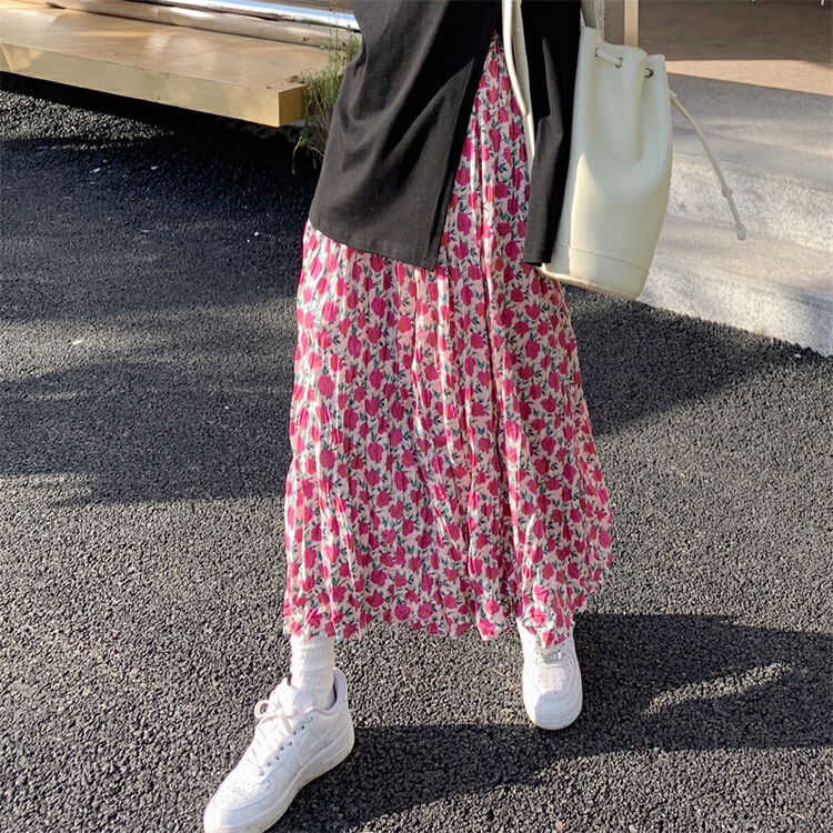 goods in stock! [timely rain] sweet girl's floral thin skirt 75231# WPL