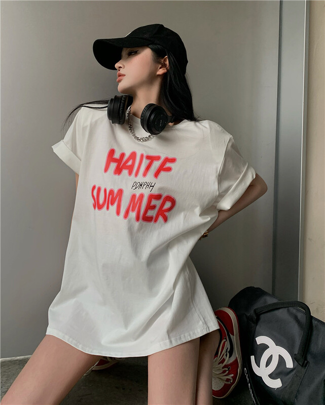 [Amy] multicolor Korean alphabet short sleeve T-shirt 8121# WTT
