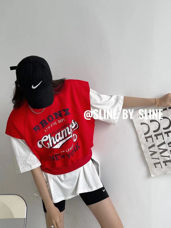 New year in early spring! [sline by sline] Korean loose letter vest 81025# zxl