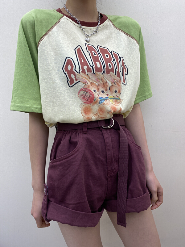 [m.two] fashionable and versatile printed round neck short sleeve T-shirt (T-shirt only) 70012# hyy