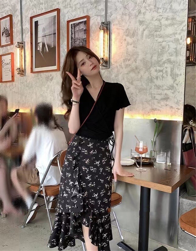 [six] floral pleated high waist skirt 62831# PCZ