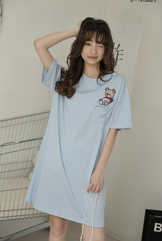【CXU】夏季棉卡通寬鬆顯瘦連衣裙  t9226#  ZZL