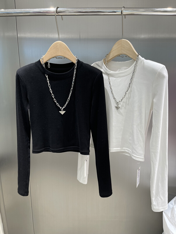 [DS] Korean versatile short bottomed shirt (with detachable chain) 38816# XYJ