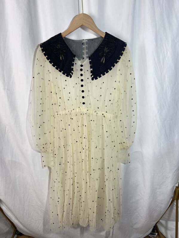 [Yi show shop] wave point aging gentle dress 1163# Cl
