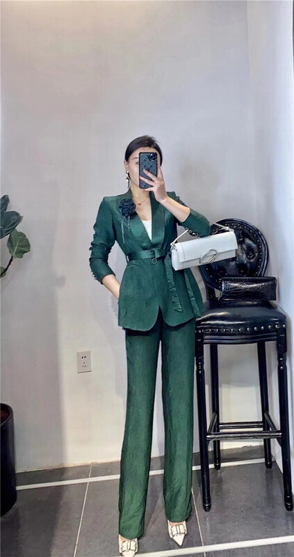 New year in early spring! [Torreya grandis] elegant suit + simple solid color trousers suit 6006# JJ