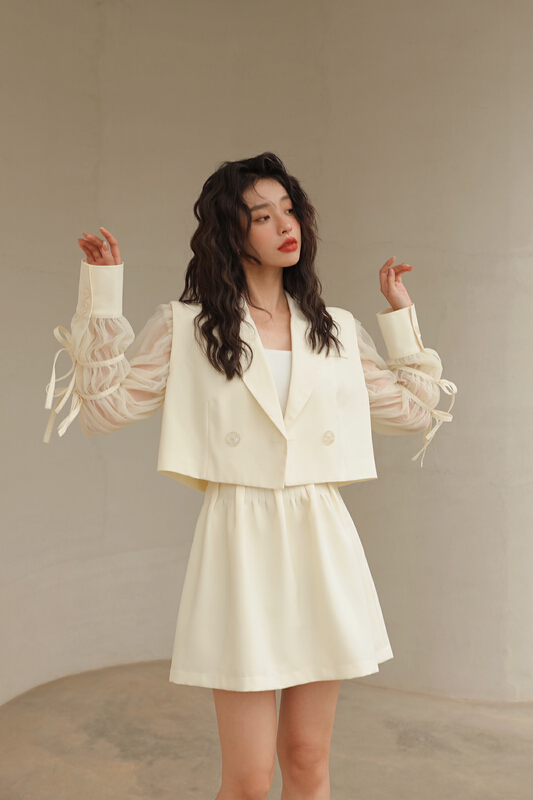 goods in stock! New year in early spring! [GL] personality temperament sweet cool wind bow tie tie short coat + slim and versatile suit c2006# JJ
