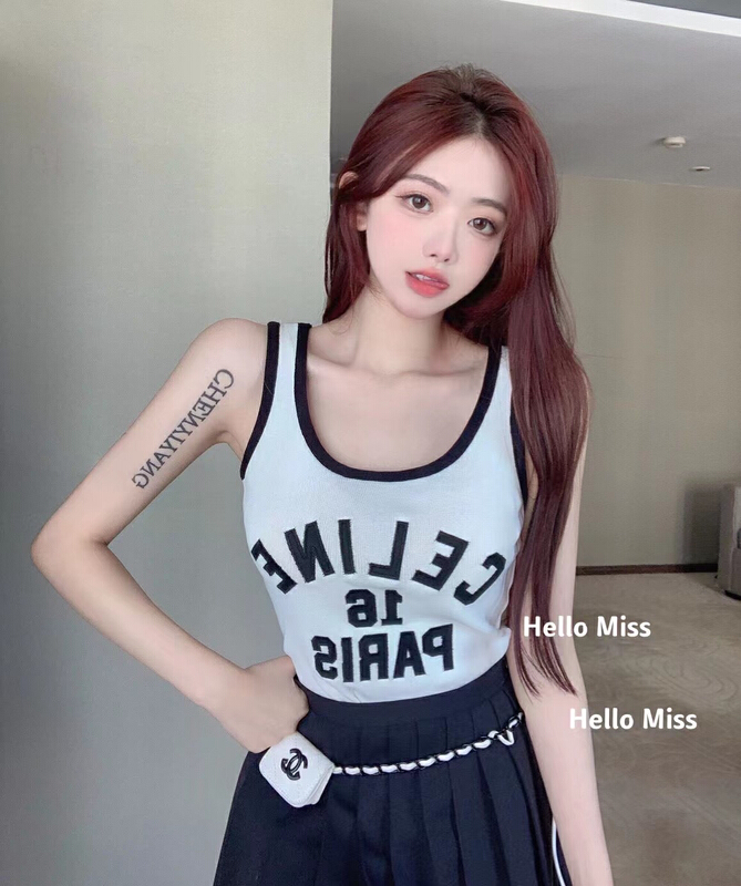 【HELLO MISS】字母背心顯瘦百搭小衫  0195#  PCZ