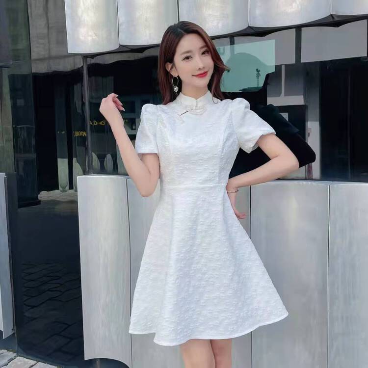 New in early summer! [Si Xuan] elegant temperament Chinese style standing collar cheongsam design dress 220103# JJ