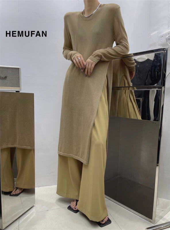 [hemufan hemufan] Korean style clean comfortable round neck dress 8825# L