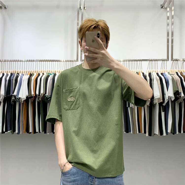 New in early summer! [wild club] round neck loose embroidery short sleeve T-shirt c30005# ZZL