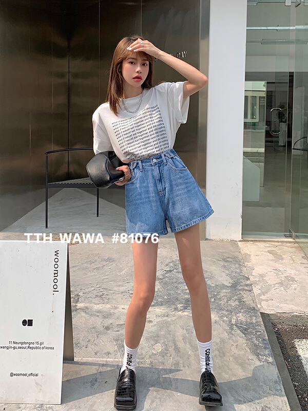 [Wawa] Korean casual design denim shorts 081076\ozq