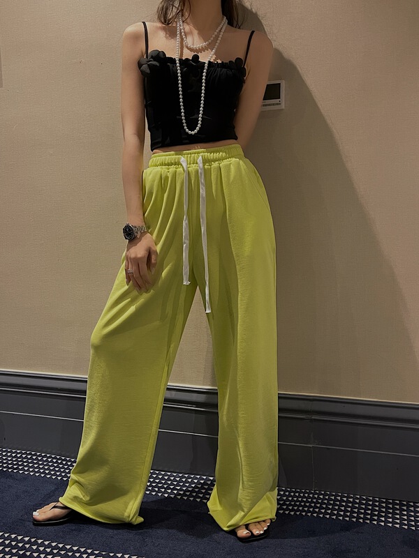goods in stock! New in early summer! [wut / N Cola] Elastic Waist Wide Leg slim casual pants 6686# LSL