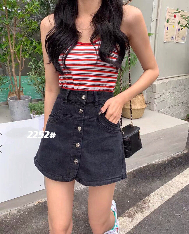 [6688] Korean high waist A-line skirt 2252# WPL