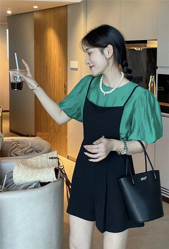 [RM. HH] round neck bubble sleeve temperament suit 2028# PCZ