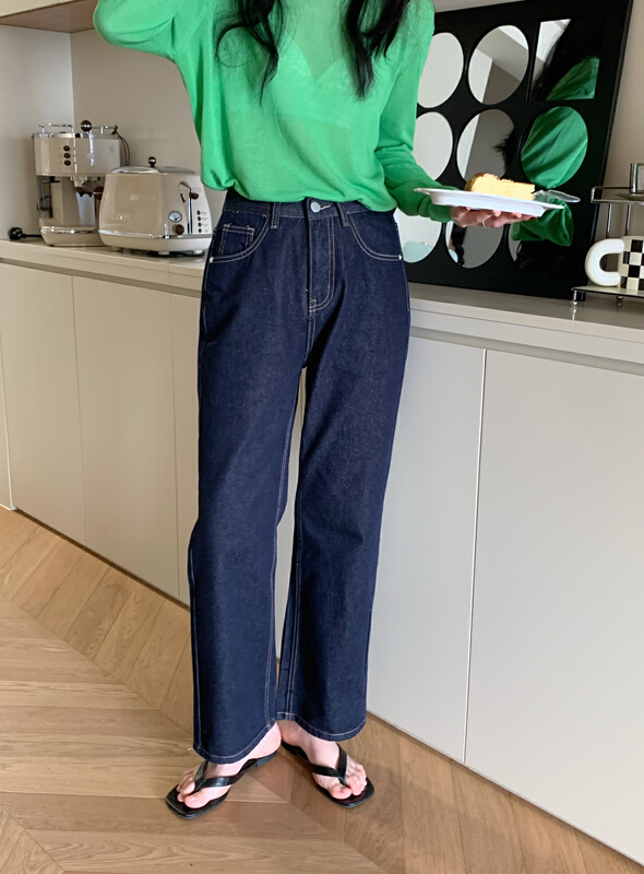 [meet me] Korean fashion wide leg jeans 81072# ll
