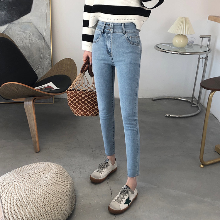 Early spring! [Jiaqi jeans] Korean high waist skinny jeans 2065# zxx