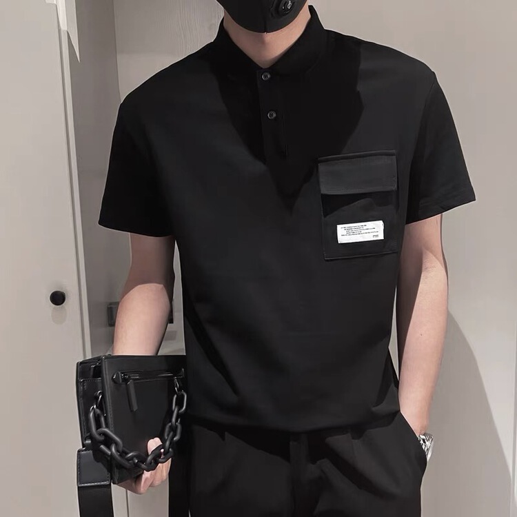 New in early summer! [wild squirrel cowboy] simple and versatile small label comfortable and breathable polo shirt c50015# ZZL