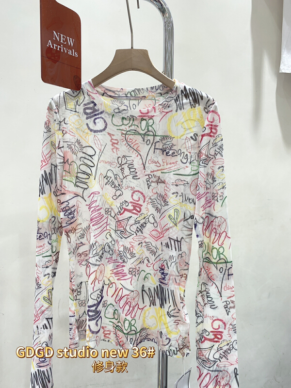 [Yuanxi · element] ice silk sunscreen mesh thin bottomed shirt 36# WTT
