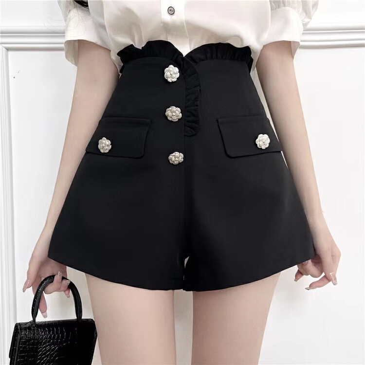 [top Chan Lin] temperament lace high waist casual shorts 95101\cqw