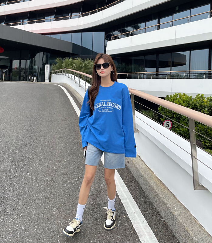 goods in stock! New year in early spring! [keyboard] Korean fashion letter long sleeve T-shirt a-8898# LSL