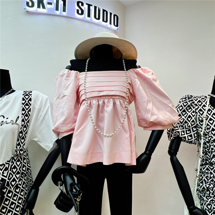 [sk-11] off shoulder fashion versatile blouse 991# XYJ