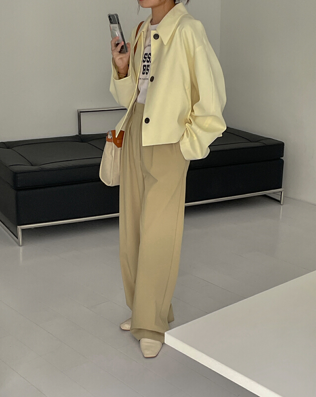 goods in stock! [Hello September] Korean color contrast line straight pants h2220# CLS