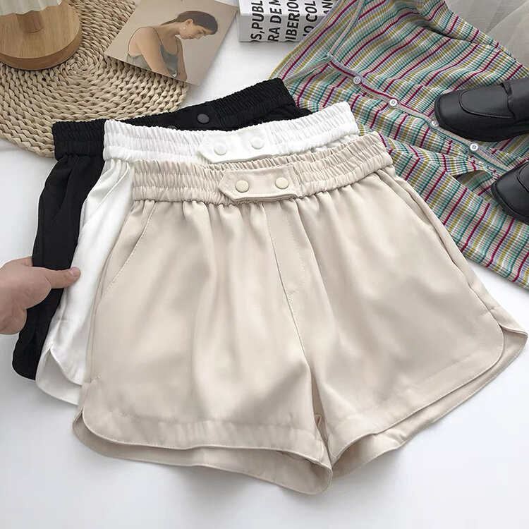 New in early summer! [Gangan] two button high waist A-shaped thin and wide leg casual shorts 1201# Cl