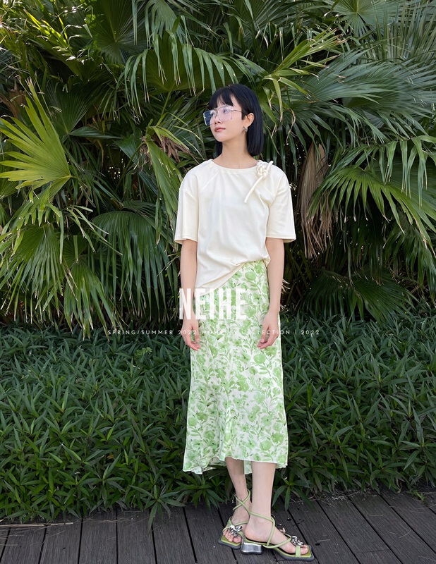 New year in early spring! [neihe] green floral fashion skirt 11225# zxx