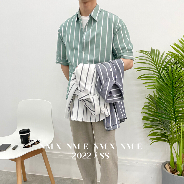 [Macallan] Korean versatile striped shirt 2261# ZZL